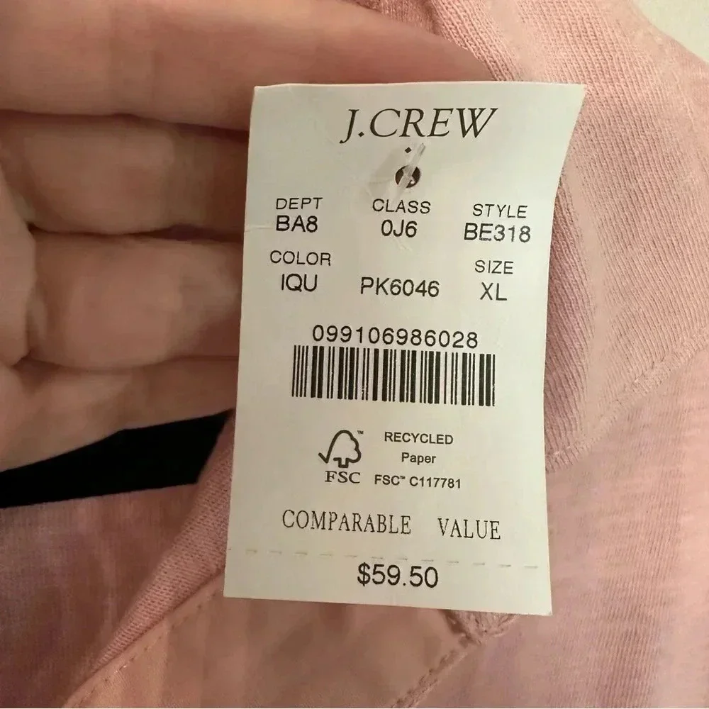J. Crew Men's Slub Cotton Jersey Pocket Polo Shirt in Coral Reef Size: XL NWT